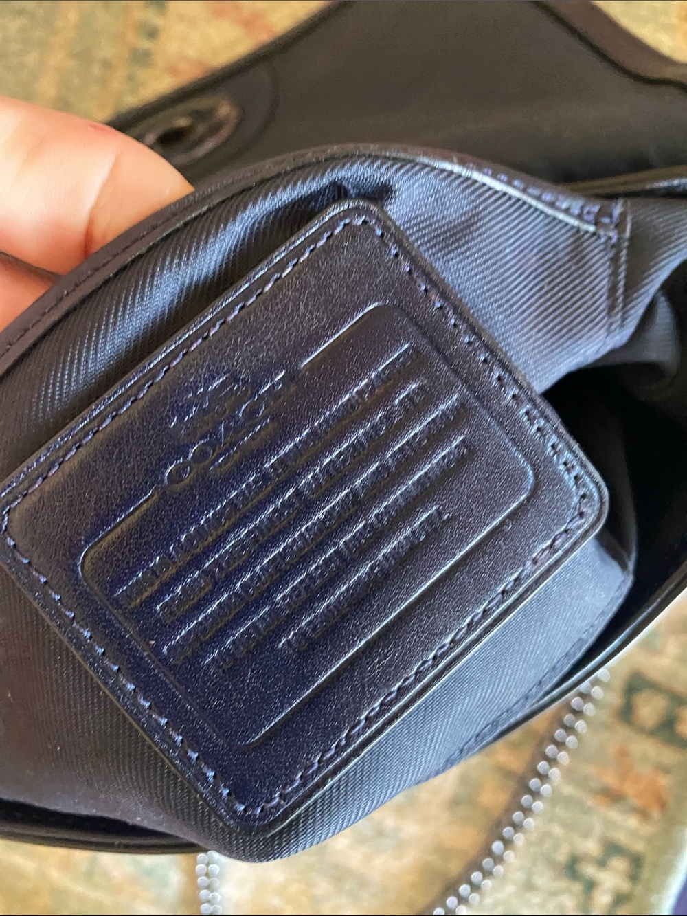 COACH Chain-Handle Crossbody NAVY AND GUNMETAL - Picture 4 of 7